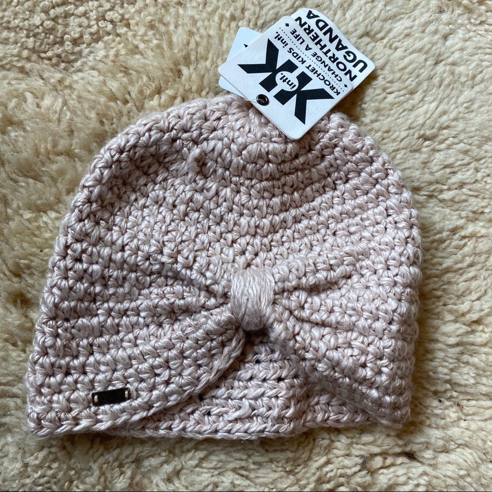 NWT Krochet Kids fitted beanie Sophia blush pink